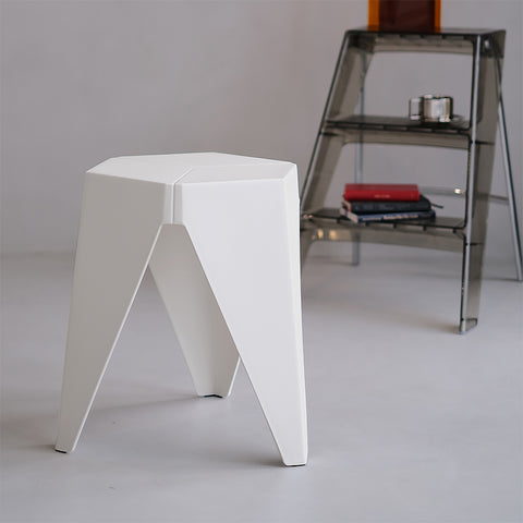 Artiss Set of 2 Stackable Bar Stools - White Plastic - SuperSaverAU - view 1