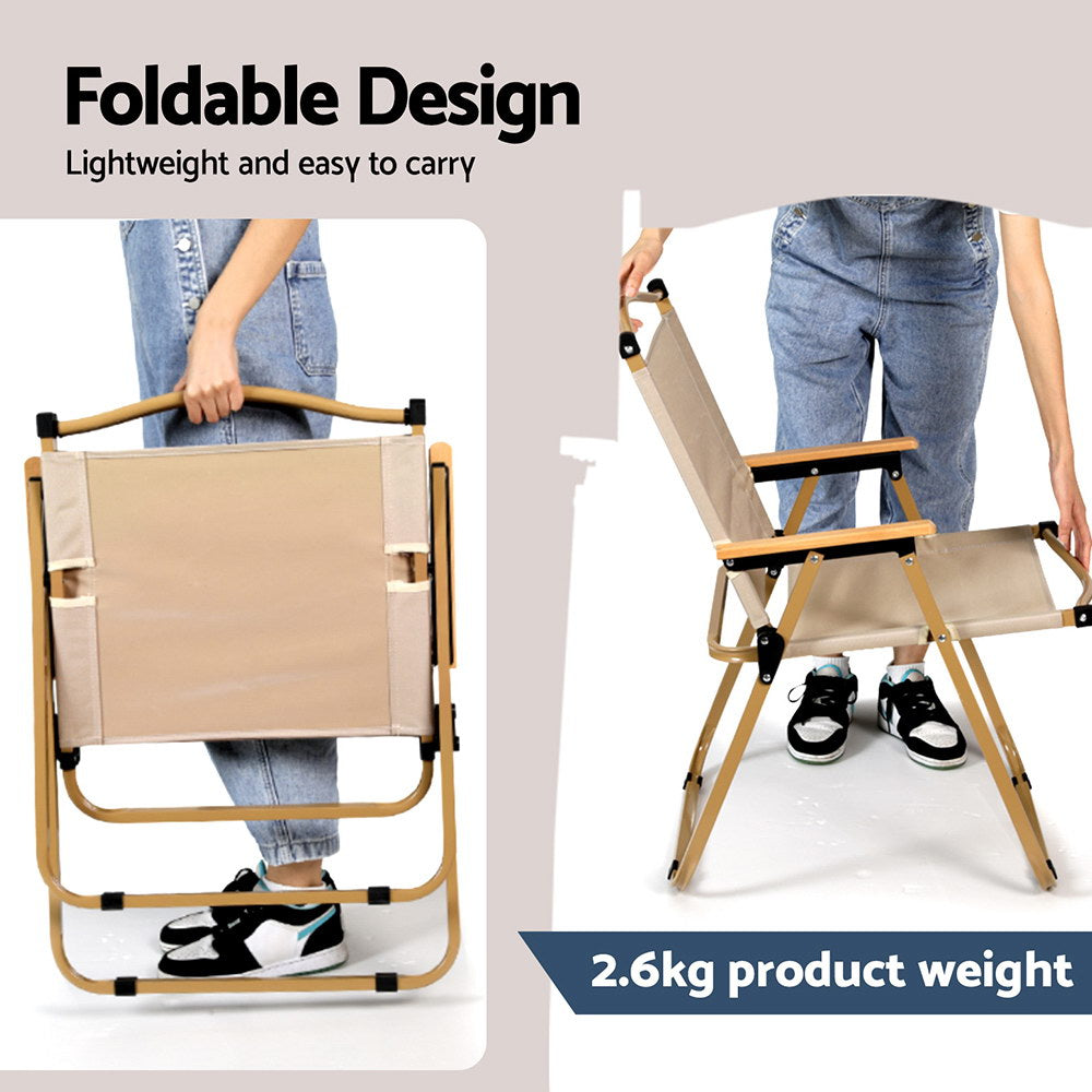 Gardeon Portable Outdoor Folding Beach Chair Steel Frame - SuperSaverAU - view 6