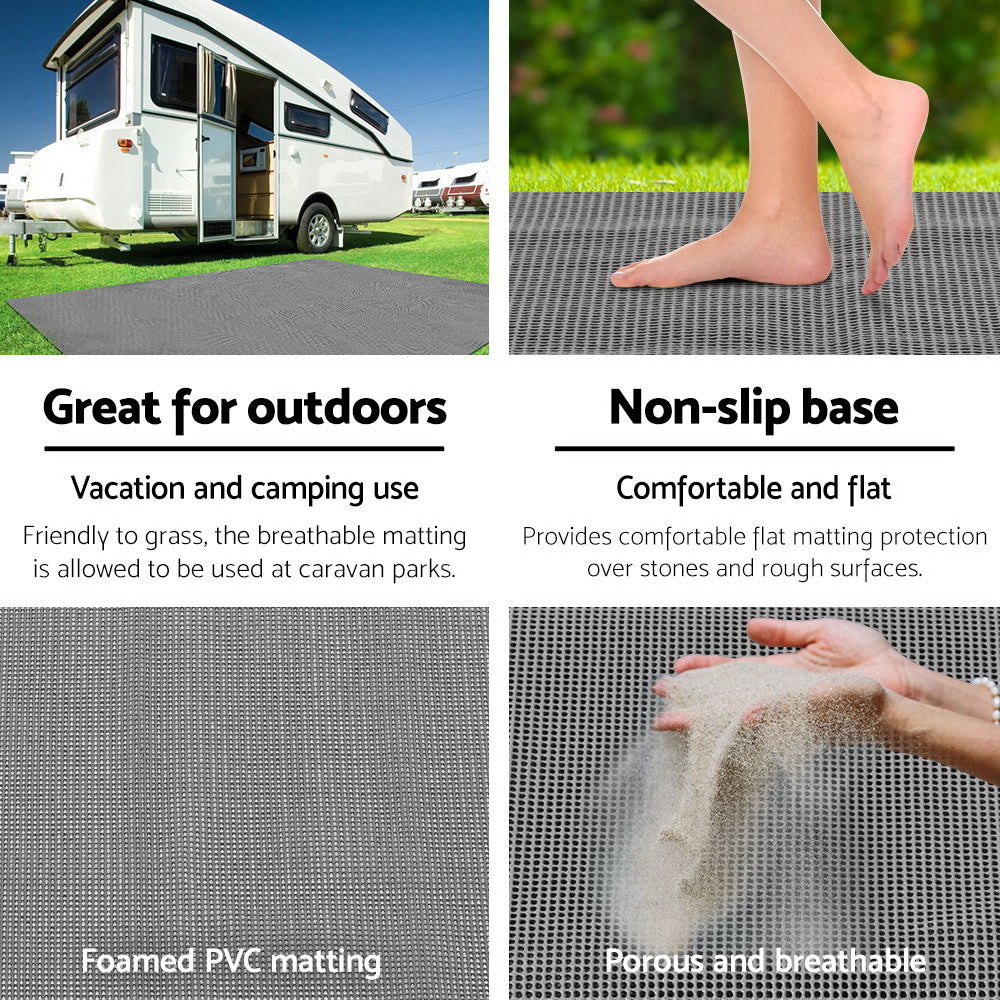 Weisshorn 3M x 2.5M Annex Matting - Heavy-Duty, UV Treated, Non-Slip, Carry Bag - SuperSaverAU - view 4