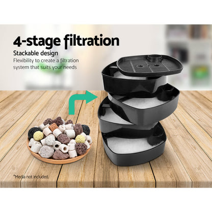 Giantz Aquarium Filter 1250L/H 4 Stage External Canister for 250L Tanks