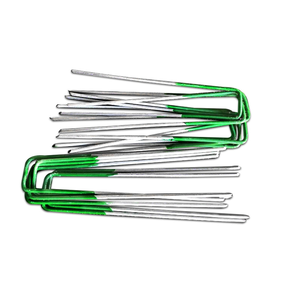 Prime Turf Artificial Grass Synthetic Pins 100pcs Turf Pegs Heavy Duty Weed Mat Stakes Landscape
