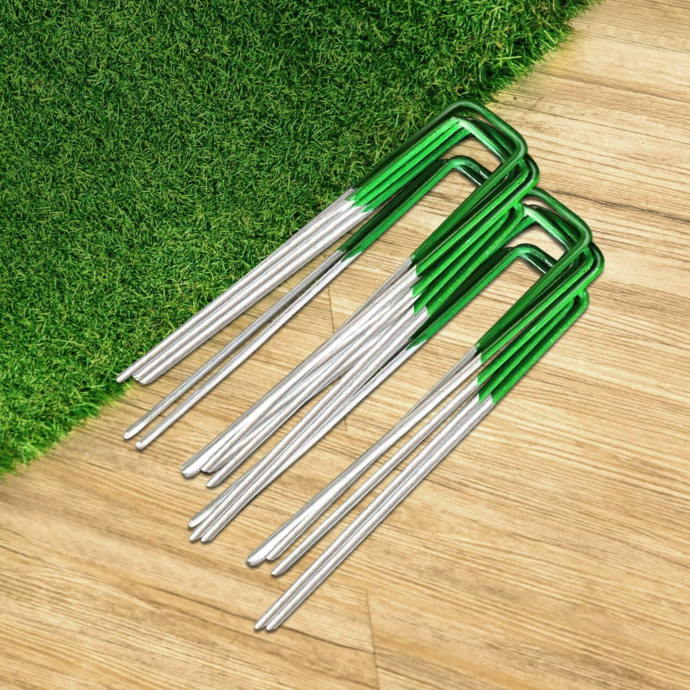 Prime Turf 200pcs Synthetic Grass Pins 3mm x 150mm U-Shape Galvanized Steel