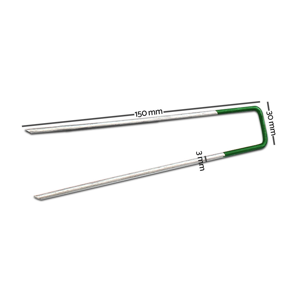 Prime Turf 200pcs Synthetic Grass Pins 3mm x 150mm U-Shape Galvanized Steel - SuperSaverAU - view 2