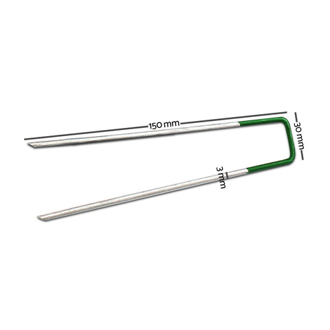 Prime Turf 200pcs Synthetic Grass Pins 3mm x 150mm U-Shape Galvanized Steel - SuperSaverAU - view 2
