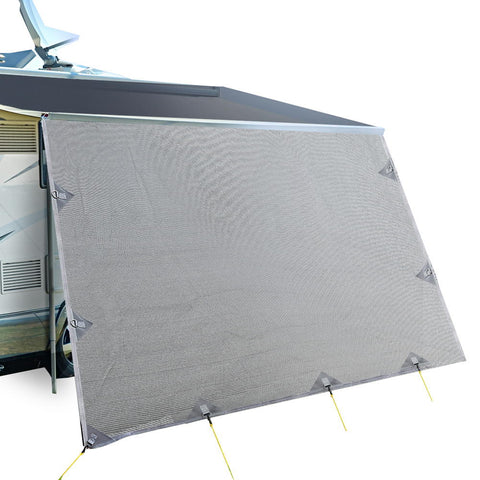 Caravan Privacy Screen 3.7x1.95M UV-Protected Grey, Easy Setup, Carry Bag Included - SuperSaverAU - view 1