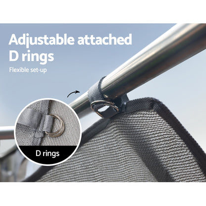 Caravan Privacy Screen 3.7x1.95M UV-Protected Grey, Easy Setup, Carry Bag Included