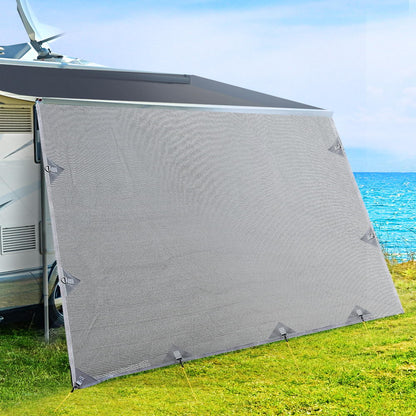 Caravan Privacy Screen 3.7x1.95M UV-Protected Grey, Easy Setup, Carry Bag Included