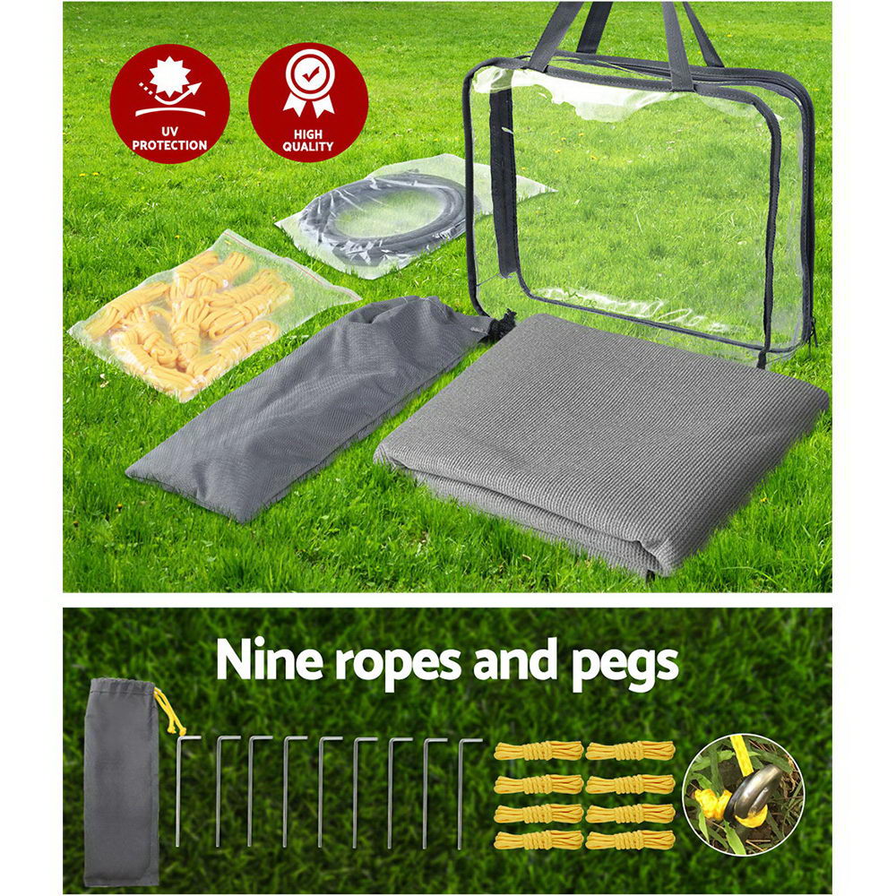 Caravan Privacy Screen Roll Out Awning 4Mx1.95M UV Protected Grey - SuperSaverAU - view 5