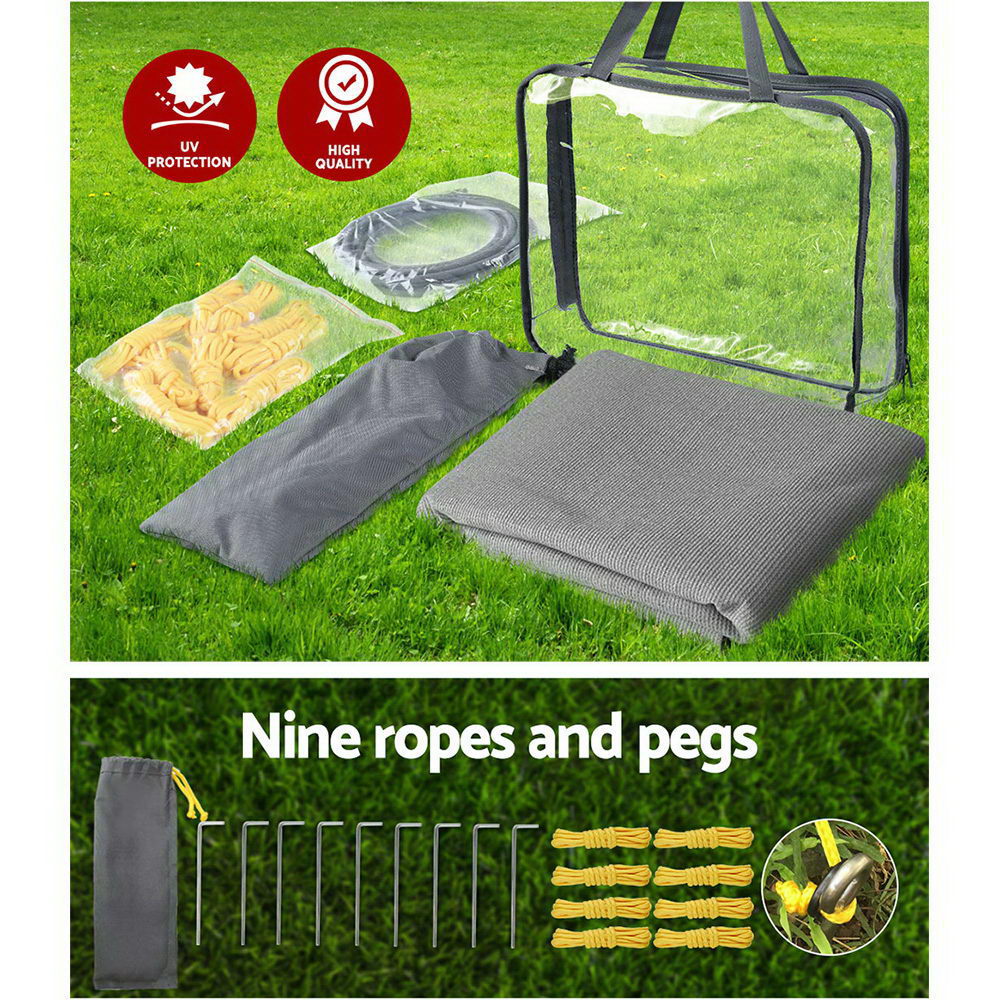 Caravan Privacy Screen Roll Out Awning 4.6x1.95M UV Protected Grey - SuperSaverAU - view 6
