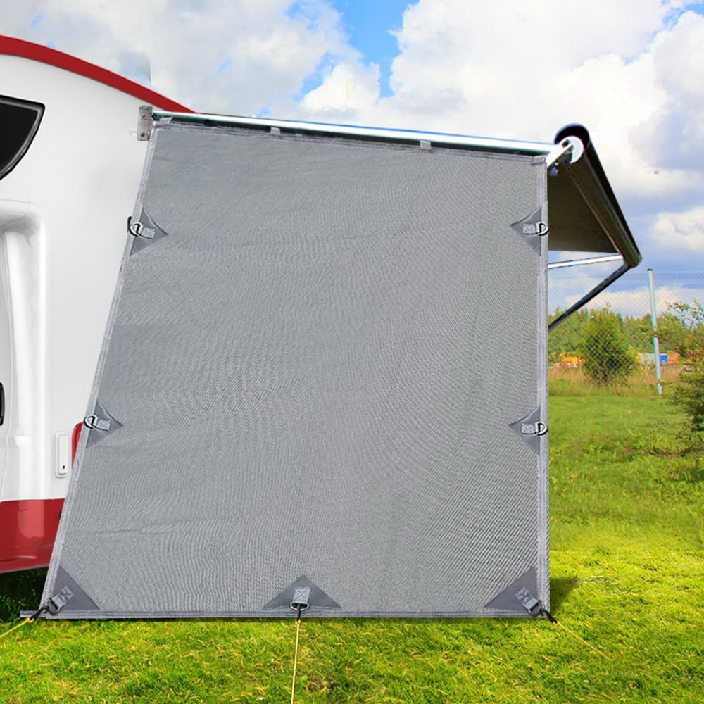 Caravan End Screen 1.95 x 2.2M Grey - Water-Repellent, Reversible, UV Protection