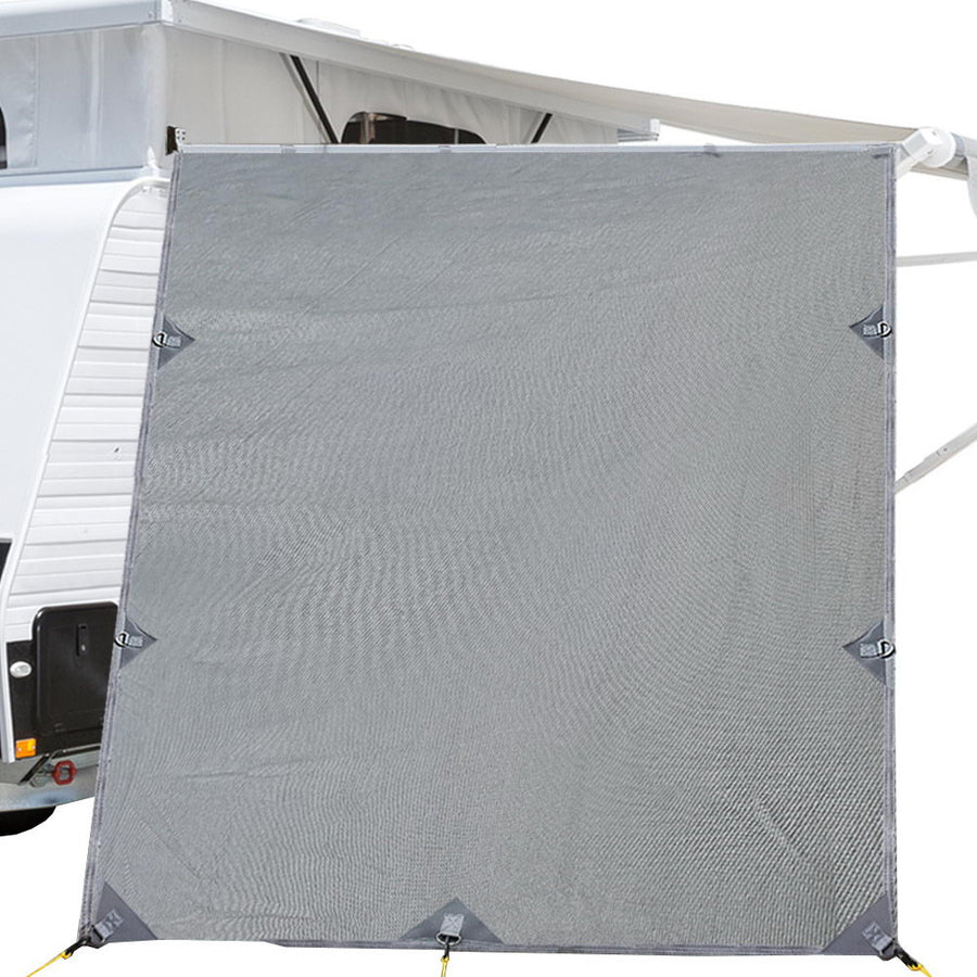 Caravan Privacy Screen Roll Out Awning 2.1x1.8M Sun Shade Grey - UV Protection, Reversible - SuperSaverAU - view 1