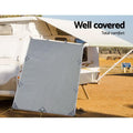 Caravan Privacy Screen Roll Out Awning 2.1x1.8M Sun Shade Grey - UV Protection, Reversible - SuperSaverAU - view 4