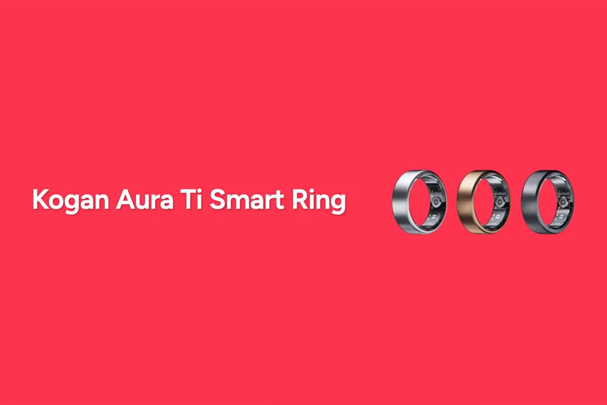 Kogan Aura Ti Smart Ring (Titanium, Graphite, Size 7)
