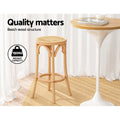 Artiss Apri Rattan Seat Bar Stool - Pine Beechwood Frame - SuperSaverAU - view 5