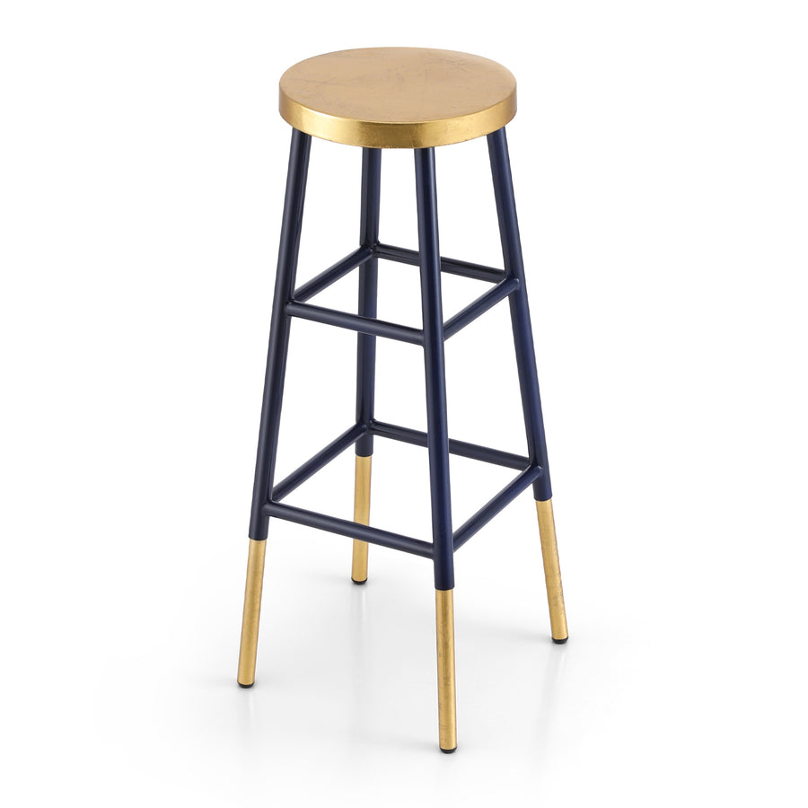 Artiss Bar Stools Metal Gold Navy, 76cm Height, Two-Tone Design, 120kg Capacity - SuperSaverAU - view 1