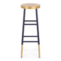 Artiss Bar Stools Metal Gold Navy, 76cm Height, Two-Tone Design, 120kg Capacity - SuperSaverAU - view 3