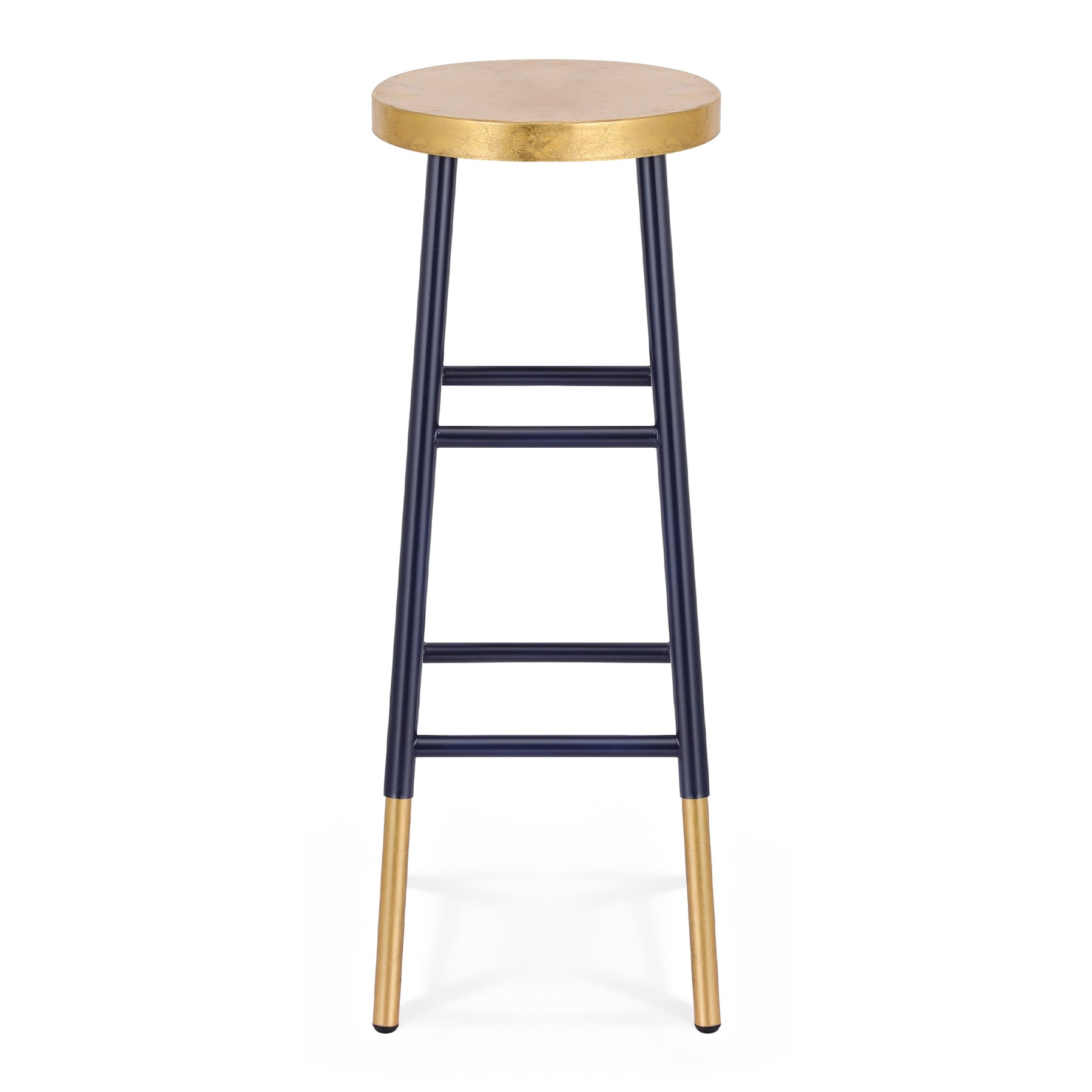 Artiss Bar Stools Metal Gold Navy, 76cm Height, Two-Tone Design, 120kg Capacity - SuperSaverAU - view 3