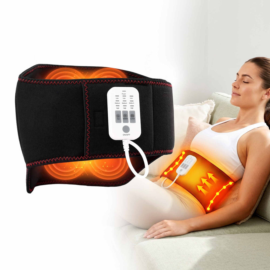 Livemor 124cm Lumbar Support Belt with Airbag Traction Heat and Vibration Massage