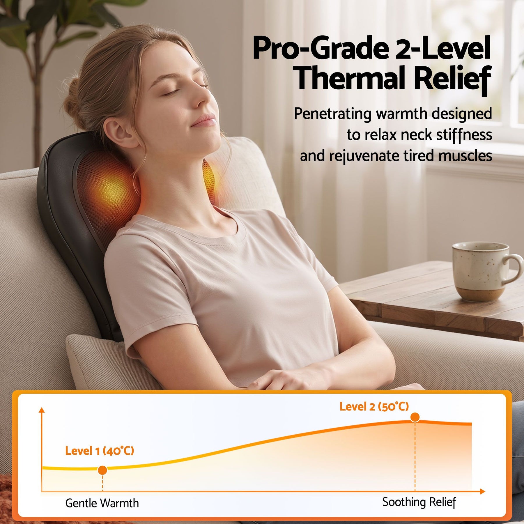 Livemor Large Traction Back Massager with Heat Remote Control and Neck Shoulder Massage