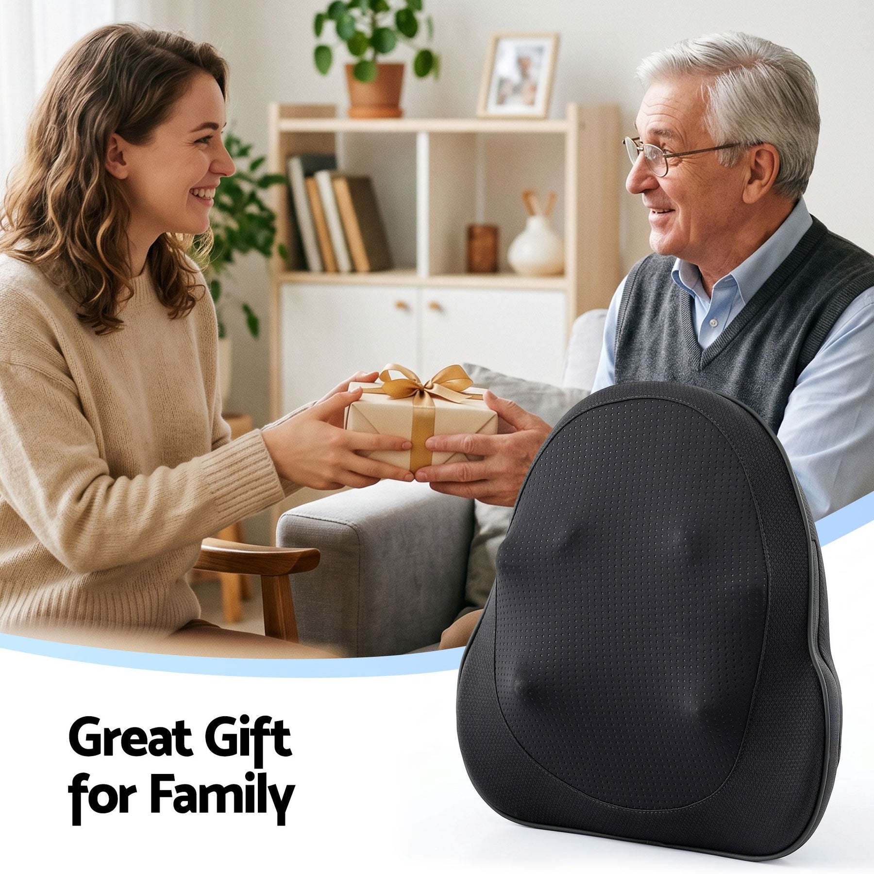 Livemor Cordless Heated Back Massager with Type-C Charging for Neck Shoulders and Lumbar