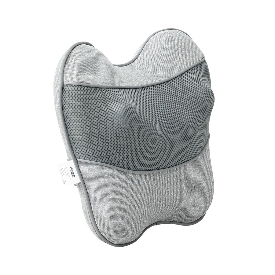 Livemor USB Heated Back Massage Pillow Grey for Neck Back Legs and Lumbar Support