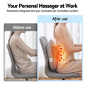 Livemor USB Heated Back Massage Pillow Grey for Neck Back Legs and Lumbar Support