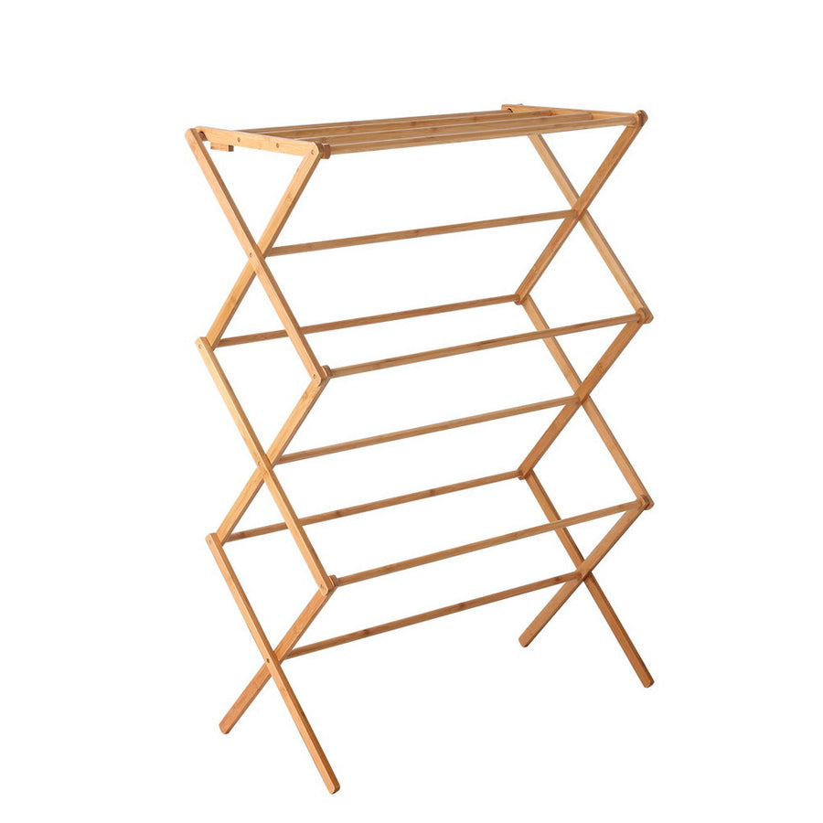 Artiss Bamboo Clothes Rack 74cm x 36cm x 107cm - Eco-Friendly, 11 Hanging Bars - SuperSaverAU - view 1