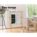 Artiss Bamboo Clothes Rack 74cm x 36cm x 107cm - Eco-Friendly, 11 Hanging Bars - SuperSaverAU - view 6