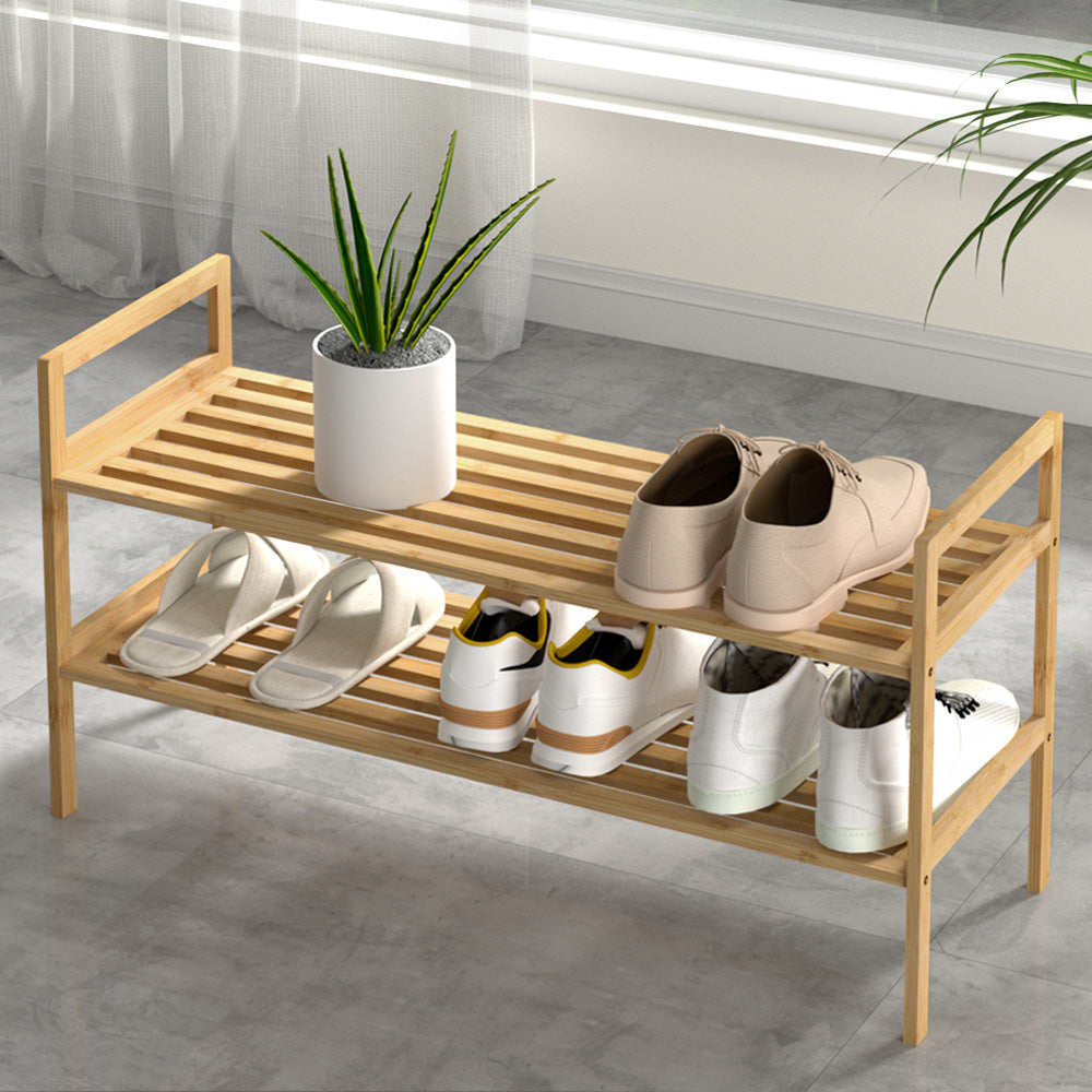 Artiss Hina Shoe Rack - Bamboo Storage for 6 Pairs