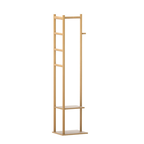 Artiss Bamboo Clothes Rack Airer Coat Stand with Hanging Rail and Shelf
