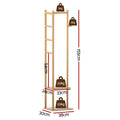 Artiss Bamboo Clothes Rack Airer Coat Stand with Hanging Rail and Shelf