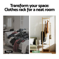 Artiss Bamboo Clothes Rack Airer Coat Stand with Hanging Rail and Shelf