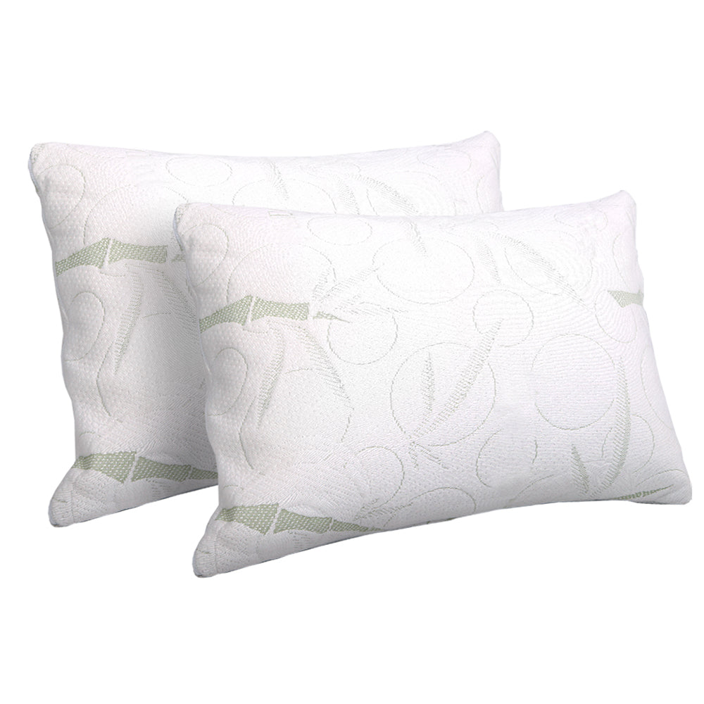 Giselle Bedding Bamboo Fabric Shredded Memory Foam Pillow Twin Pack 70x40 cm