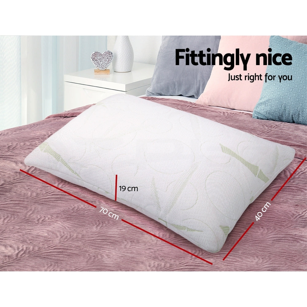 Giselle Bedding Bamboo Fabric Shredded Memory Foam Pillow Twin Pack 70x40 cm - SuperSaverAU - view 2