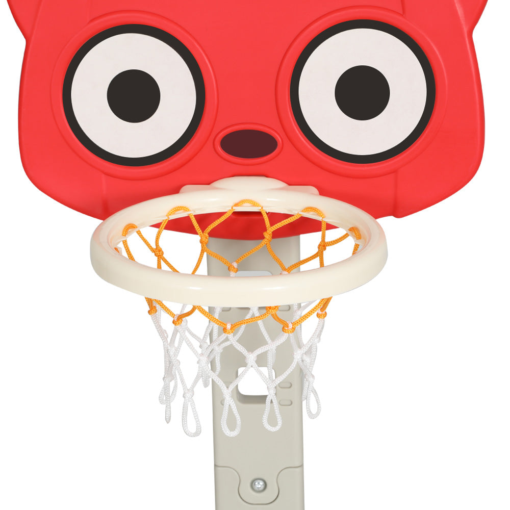 Keezi Kids Basketball Hoop Stand Adjustable 5-in-1 Sports Center Toys Set Red - SuperSaverAU - view 3