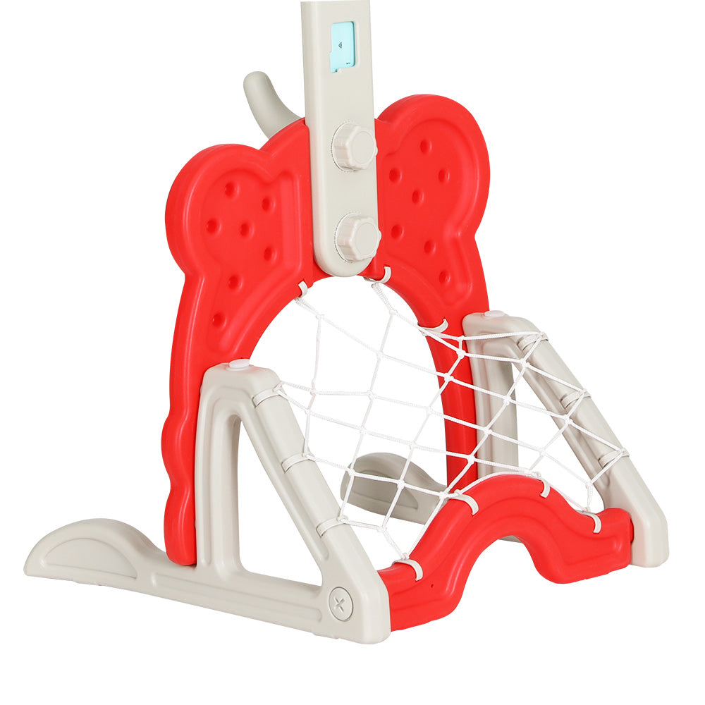 Keezi Kids Basketball Hoop Stand Adjustable 5-in-1 Sports Center Toys Set Red - SuperSaverAU - view 4