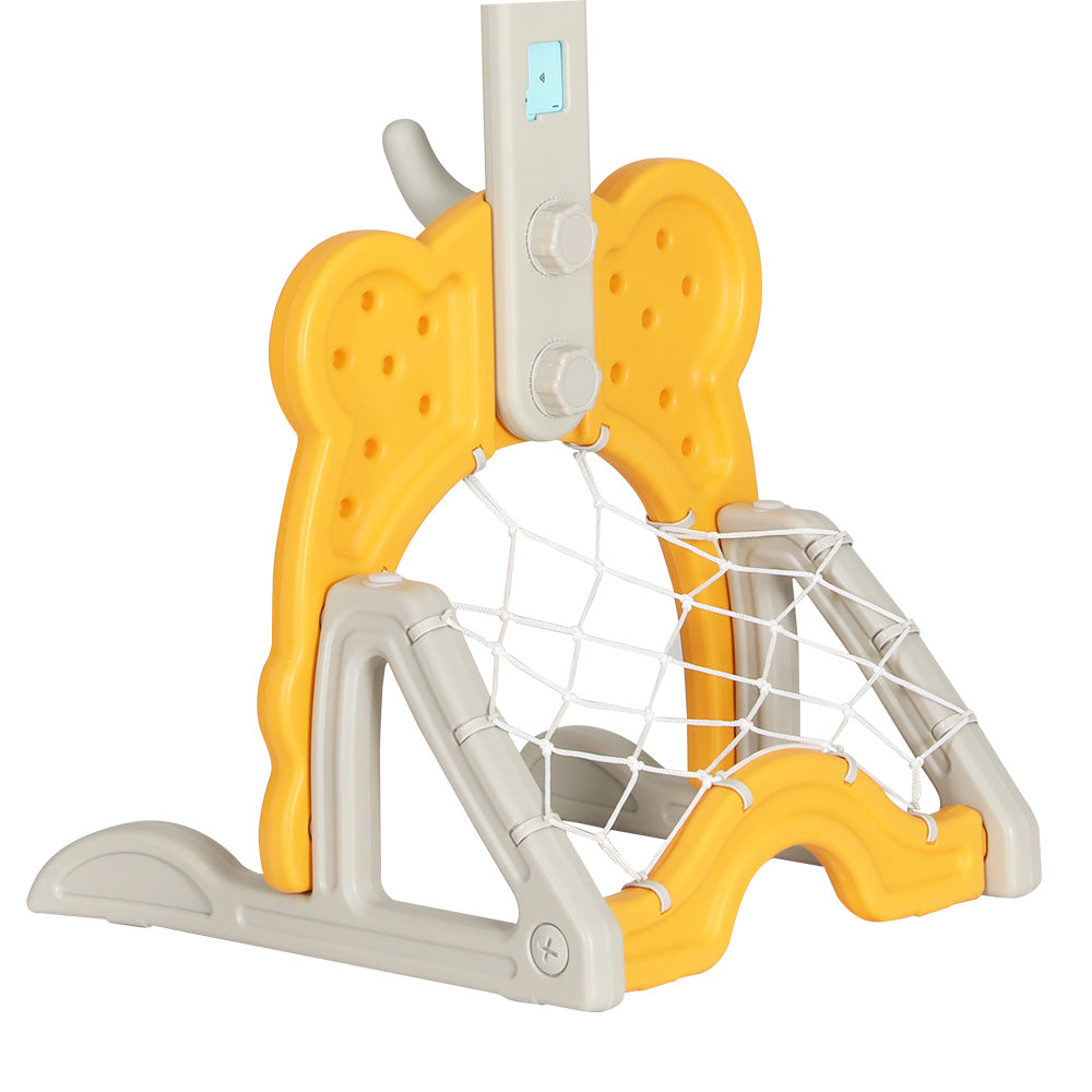 Keezi Kids Basketball Hoop Stand Adjustable 5-in-1 Sports Center Toys Set Yellow - SuperSaverAU - view 4