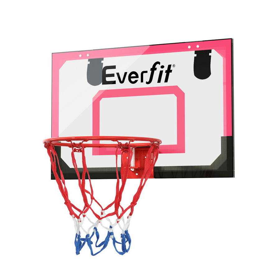 Everfit Mini Basketball Hoop with Shatterproof Backboard, Ball & Pump - Red, 23 Inch