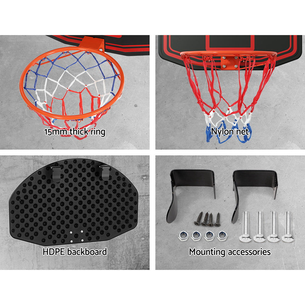 Everfit 38" Basketball Hoop Backboard Door Wall Mounted Ring Net Sports Kids - SuperSaverAU - view 6