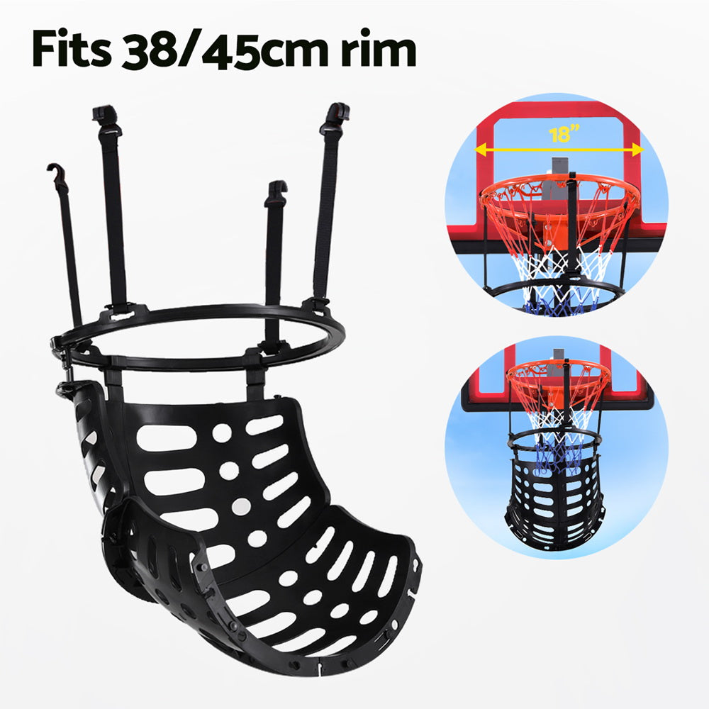Everfit Basketball Hoop Rebounder with 360° Rotating Ball Return - Black