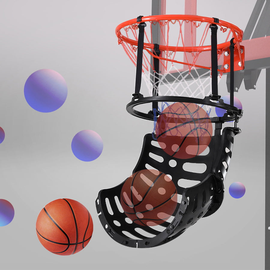Everfit Basketball Hoop Rebounder with 360° Rotating Ball Return - Black