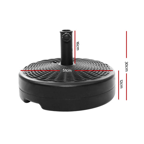 Instahut 51cm Outdoor Umbrella Base Round Stand, 23kg Water-Filled Stability - SuperSaverAU - view 2