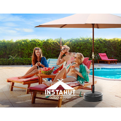 Instahut 51cm Outdoor Umbrella Base Round Stand, 23kg Water-Filled Stability