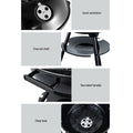 Grillz Portable BBQ Smoker, 44cm x 44cm, Chrome-Coated Steel, Portable with Wheels - SuperSaverAU - view 5