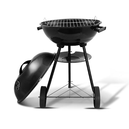 Grillz Portable BBQ Smoker, 44cm x 44cm, Chrome-Coated Steel, Portable with Wheels