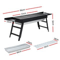 Grillz Foldable Charcoal BBQ Grill – Stainless Steel Rack
