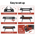 Grillz Foldable Charcoal BBQ Grill – Stainless Steel Rack
