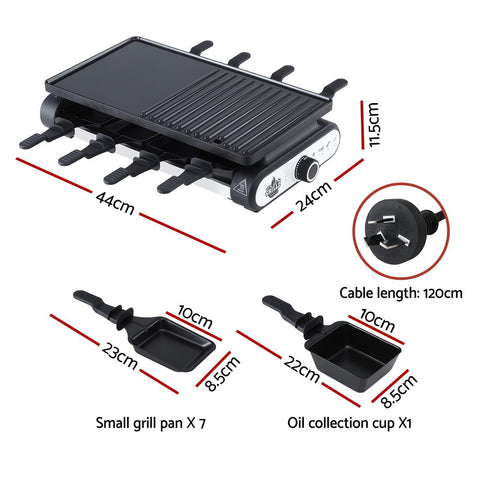 Grillz 1400W Electric BBQ Grill with 7 Pans, Non-Stick, Smokeless, 44cm x 24cm - SuperSaverAU - view 2