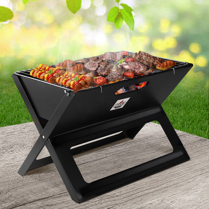 Grillz Portable Charcoal BBQ Grill 45.5cm x 30cm x 30cm, Foldable, Lightweight