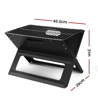 Grillz Portable Charcoal BBQ Grill 45.5cm x 30cm x 30cm, Foldable, Lightweight